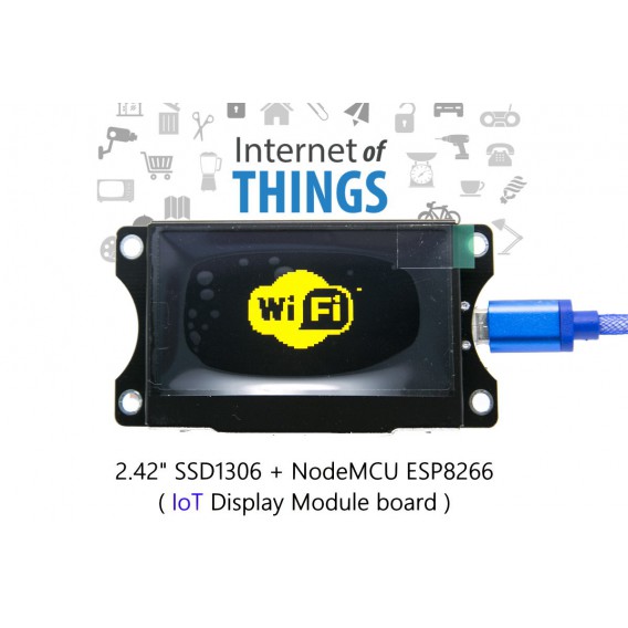 IoT ESP8266 NodeMCU + 2.42" OLED display module Board - White